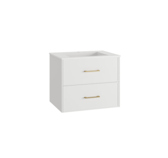 MÓVEL SUSPENSO 60CM 2G PUX OURO C/ LAV CERÂMICO