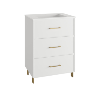 MÓVEL SUSPENSO 60CM 3G PUX OURO C/ LAV CERÂMICO