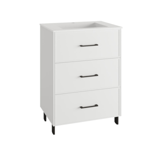 MÓVEL SUSPENSO 60CM 3G PUX PRETO C/ LAV CERÂMICO