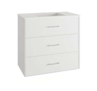 MÓVEL C/PÉS 80CM 3G PUX CROM C/ LAV CERÂMICO