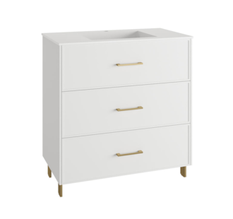 MÓVEL C/PÉS 80CM 3G PUX OURO C/ LAV CERÂMICO