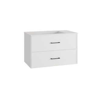 MÓVEL SUSPENSO 80CM 2G PUX PRETO C/ LAV CERÂMICO