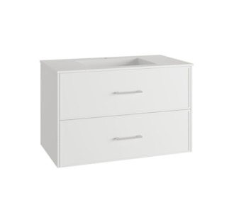 MÓVEL SUSPENSO 80CM 2G PUX BRANCO C/ LAV CERÂMICO