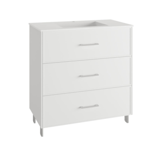 MÓVEL C/PÉS 80CM 3G PUX BRANCO C/ LAV CERÂMICO