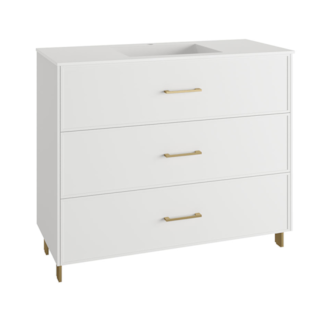 MÓVEL C/PÉS 100CM 3G PUX OURO C/ LAV CERÂMICO