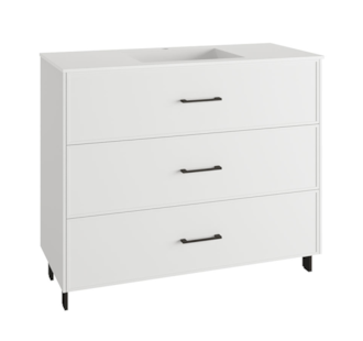 MÓVEL C/PÉS 100CM 3G PUX PRETO C/ LAV CERÂMICO