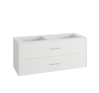 MÓVEL SUSPENSO 120CM 3G PUX BRANCO C/ LAV DUPLO CERÂMICO