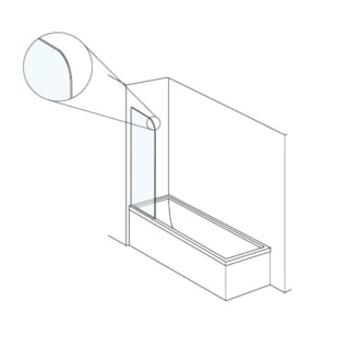 SEPARADOR BAÑERA 1 PANEL FIJO - ACABADO REDONDO